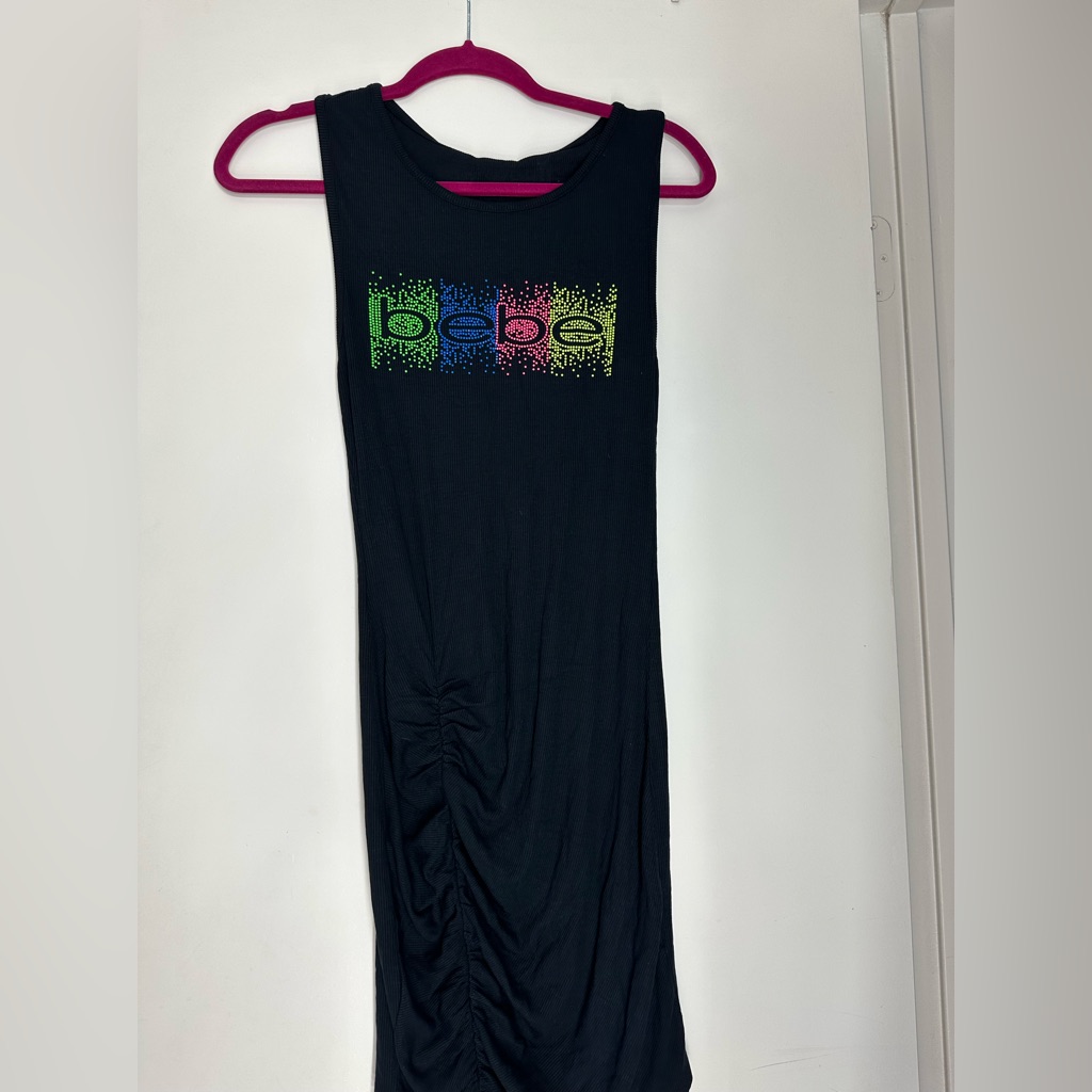 Bebe Neon Logo Dress Size Small